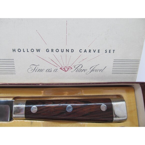 Personna Hollow Ground Carve Set Knife & Fork with Box Made in USA - Picture 3 of 12